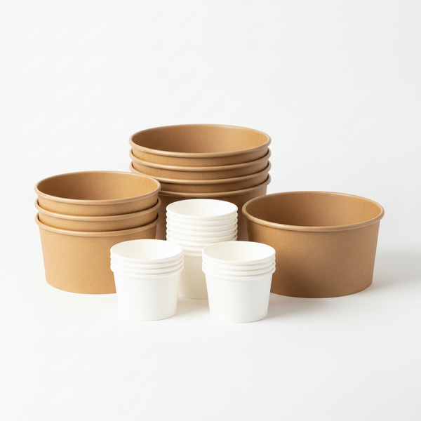 Compostable Ice Cream Cup & Paper Bowl