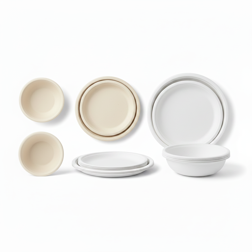 Compostable Sugarcane Plates & Bowls