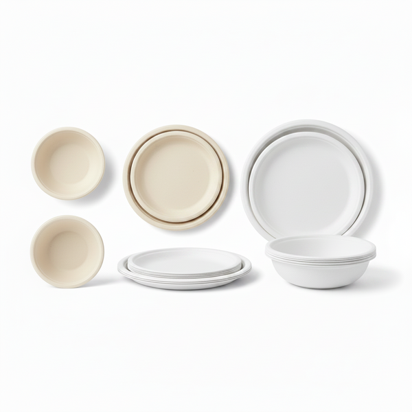 Compostable Sugarcane Plates & Bowls
